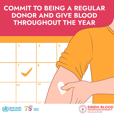 Commit to being a regular donor and give blood throughout the year