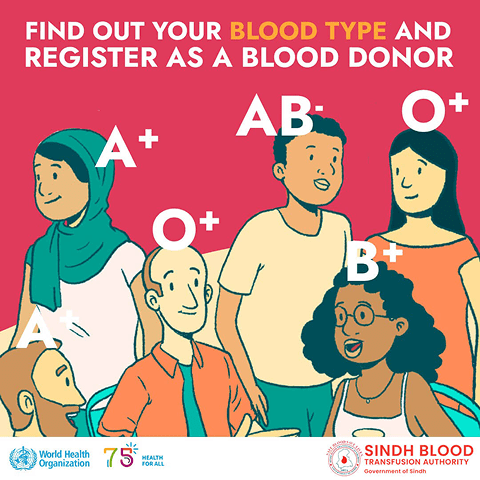 Find out your blood type and Register as a blood donor
